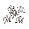Gunmetal Plated Alloy Letter Pendants PALLOY-J718-01B-M-2