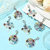 10Pcs 2 Styles Tibetan Style Alloy Pendant Decorations HJEW-CJ0001-17-5