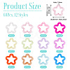 60Pcs 12 Styles Transparent Acrlyic Pendants MACR-TA0002-48-4
