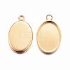 Ion Plating(IP) 304 Stainless Steel Pendant Cabochon Settings STAS-H383-12G-2