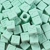 Rubberized Style Transparent Acrylic Beads OACR-K007-014B-3