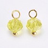 Electroplated Glass Charms X-GLAA-P038-05G-2