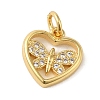 Brass Micro Pave Clear Cubic Zirconia Pendants KK-R162-013G-1