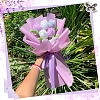 9Pcs 3 Colors Polyester with Iron Wire Artificial Tulip Flower AJEW-SC0031-42B-6
