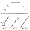 Anti-Tarnish 4Pcs 4 Styles Sterling Silver Cable Chain Extender STER-GL0001-03-4