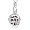 Silver Color Plated Brass Hollow Round Cage Pendants KK-J226-07S-2