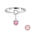 Rhodium Plated 925 Sterling Silver Finger Rings for Women STER-P065-20P-1