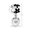 TINYSAND Rhodium Plated 925 Sterling Silver Wildflower Pearl Dangle Charm European Dangle Charms TS-P-019-2