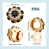 5Pcs Brass Rhinestone Cufflinks FIND-CY0001-63G-2