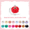 80Pcs 16 Colors Cloth Alloy Plush Pompom Ball Beads DIY-GA0008-86-2