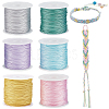6 Rolls 6 Colors Nylon Chinese Knot Cord NWIR-PH0002-27A-1