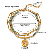 304 Stainless Steel & Natural Flower Amazonite Beaded Double Layer Bracelets FS-WG81BCE-02-1