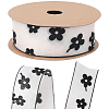 1Roll Printed Polyester Chiffon Ribbons OCOR-CY0002-35D-6