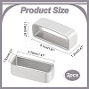 Stainless Steel Loop Keepers STAS-WH0031-42-2