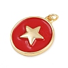 Brass Enamel Pendants KK-C114-23G-01-2