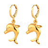 Ocean Theme Brass Huggie Hoop Earring Sets EJEW-JE04211-2