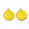Golden Plated Alloy Enamel Charms X-ENAM-S118-09G-2