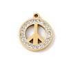 304 Stainless Steel Rhinestone Pendants STAS-Q354-04G-1