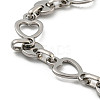 304 Stainless Steel Heart Link Chains Bracelets for Men & Women BJEW-D042-08P-2