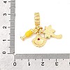 Brass Pave Camellia Cubic Zirconia European Dangle Charms KK-F904-12G-3