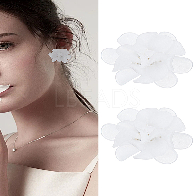 1Pair Flower Acrylic Stud Earrings EJEW-LP0008-005D-1