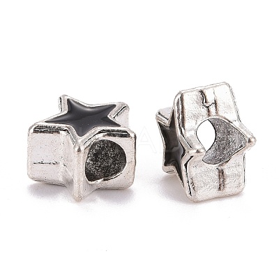 Alloy Enamel European Beads ENAM-I047-01AS-1