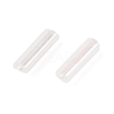 Transparent Colours Rainbow Glass Bugle Beads TSDB6MM161-1