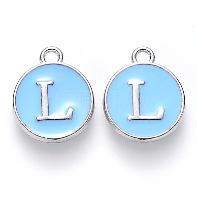 Platinum Plated Alloy Enamel Charms X-ENAM-S118-04L-P-1