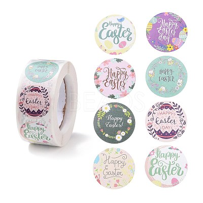 8 Patterns Easter Theme Self Adhesive Paper Sticker Rolls X1-DIY-C060-03J-1
