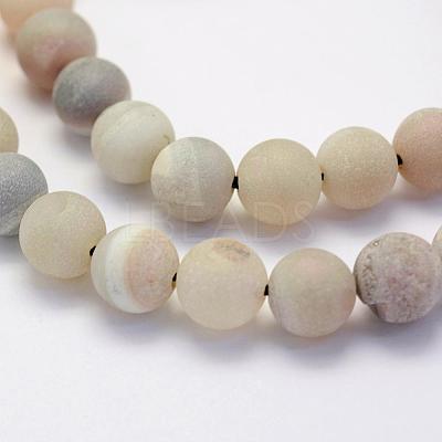 Electroplate Natural Druzy Agate Beads Strands G-G708-8mm-11-1