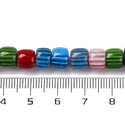 Handmade Lampwork Chevron Beads Strands X-LAMP-K041-01B-03-1