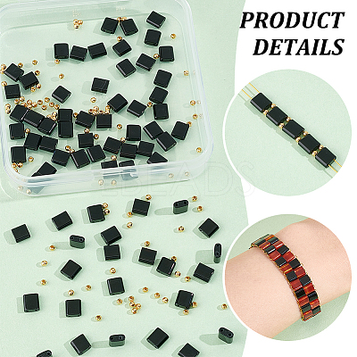 1 Strand Rectangle Natural Black Onyx(Dyed & Heated) Beads Strands G-NB0005-54B-1