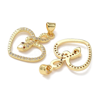 Brass Micro Pave Cubic Zirconia Pendants KK-L243-29G-11-1