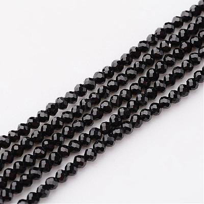 Natural Black Spinel Beads Strands G-K127-05F-2mm-1