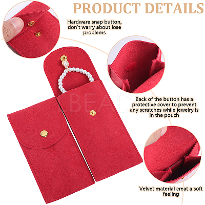 3 Sets Rectangle Velvet Single Watch Storage Bags ABAG-BBC0001-12A-1
