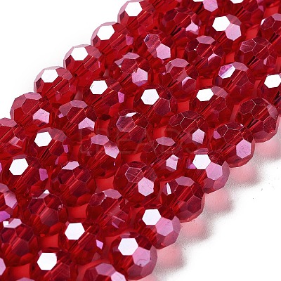 Electroplate Transparent Glass Beads Strands EGLA-A035-T10mm-A01-1