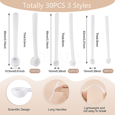 30Pcs 3 Styles Plastic Spoons AJEW-TA0001-89-1