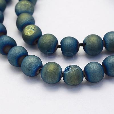 Electroplate Natural Druzy Agate Beads Strands G-G708-12mm-10-1
