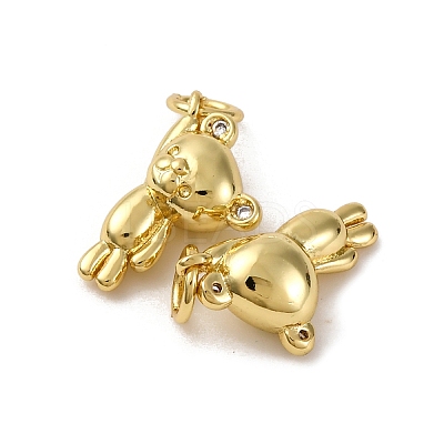 Brass Micro Pave Cubic Zirconia Pendants KK-P308-20G-1