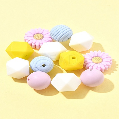 5 Styles Food Grade Eco-Friendly Silicone Beads SIL-FS0001-24-1
