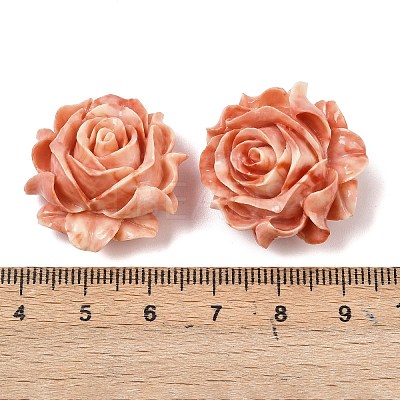 Synthetic Coral Dyed Carved Beads SHEL-Z003-03C-1