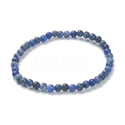 Natural Sodalite Beaded Stretch Bracelets BJEW-D446-A-36-1