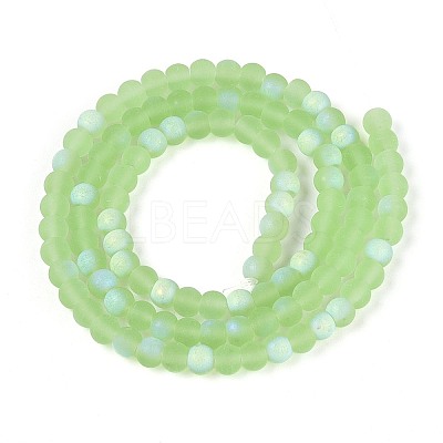 Frosted Transparent Glass Beads Strands GLAA-T032-T4mm-MBB17-1