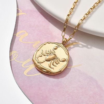 304 Stainless Steel Constellation Pendant Necklaces NJEW-K392-01G-08-1