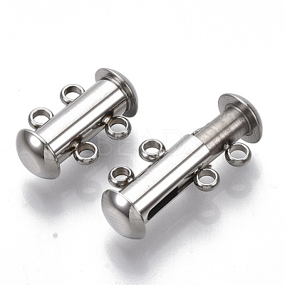 Tarnish Resistant 201 Stainless Steel Slide Lock Clasps STAS-S079-157P-1