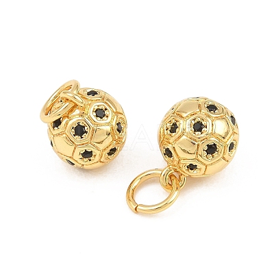 Brass Micro Pave Black Cubic Zirconia Charms CU-CBA56CE-01G-1