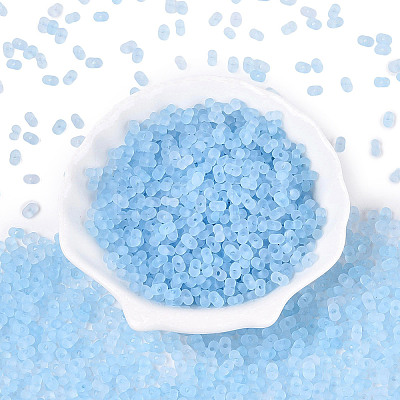 FGB Frosted Transparent Glass Seed Beads SEED-N013-06A-11-1