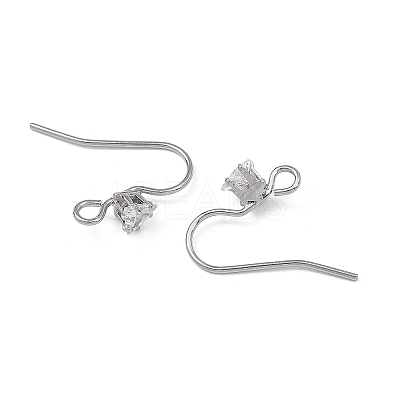 SHEGRACE Brass Pave Cubic Zirconia Earring Findings XGRQ4S985-740P-1