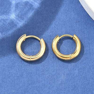 Ion Plating(IP) 304 Stainless Steel Huggie Hoop Earrings EJEW-F111B-13mm-G-1