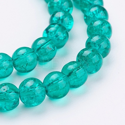 Spray Painted Crackle Glass Beads Strands CCG-Q001-10mm-15-1